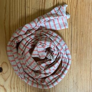 J. Crew peach & cream striped scarf jersey knit scarf pink stripes wrap
